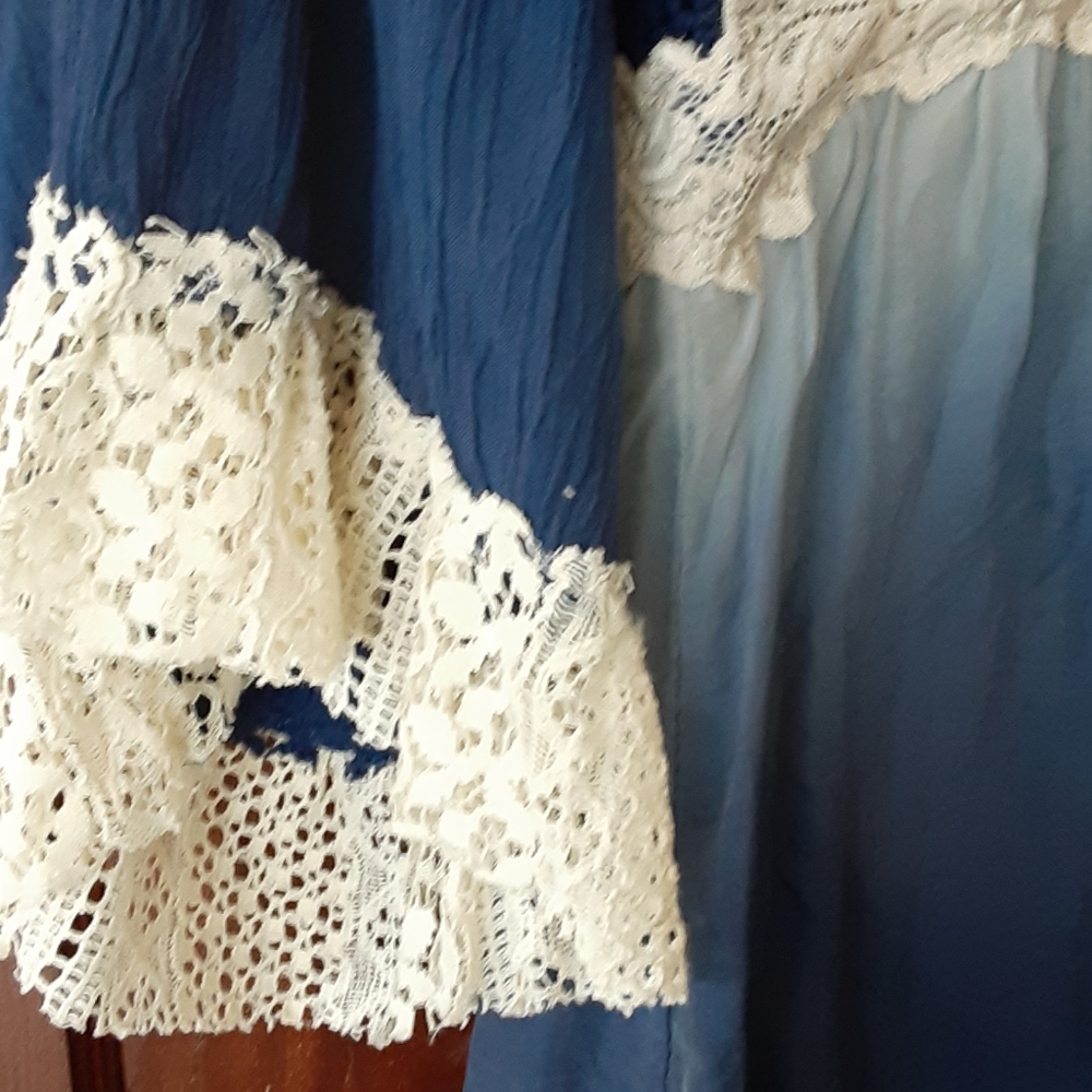 Broken Ghost boho mix media top sz xs - Picture 7 of 11
